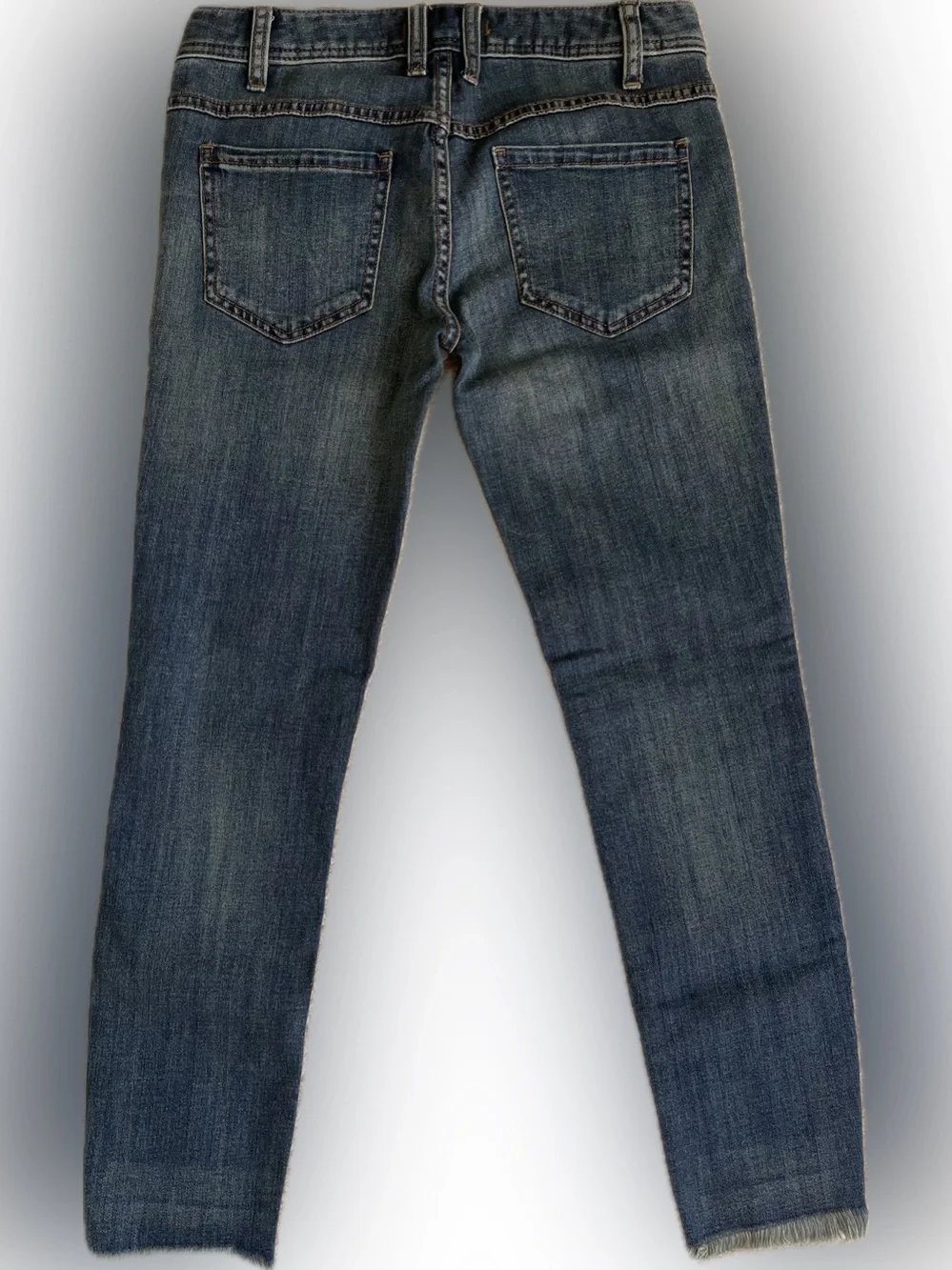 Free People Frayed Hem Skinny Jeans - Tupelo Blue